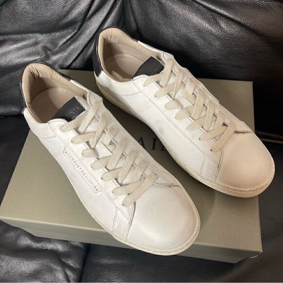 AllSaints White Sheer Low Top Lace-Up Cervo Shoes new without box main image 4
